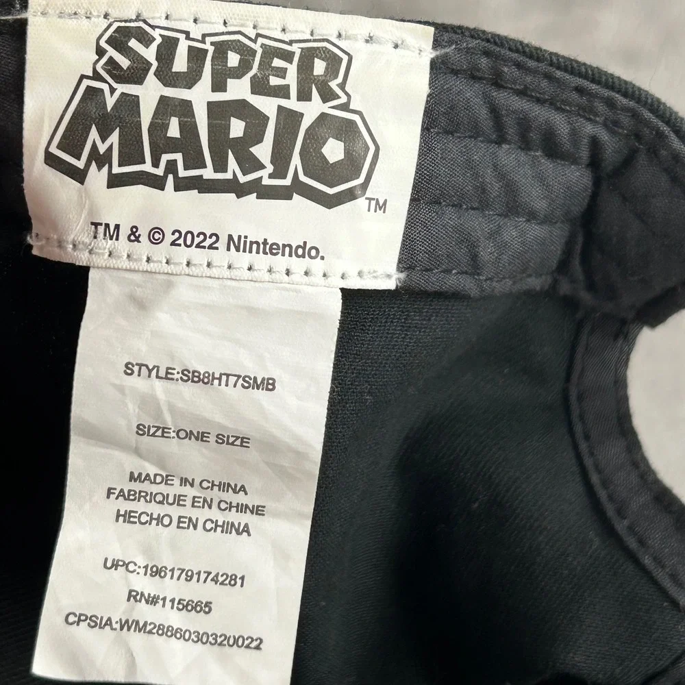Nintendo Super Mario Luigi Snapback Hat Black Comic Print Brim SB8HT7SMB Mens OS